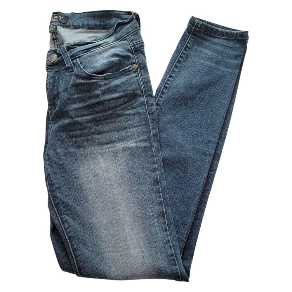 Judy Blue Jeans Womens 7/28 Skinny Fit Stretch Medium Wash Denim Low Rise
